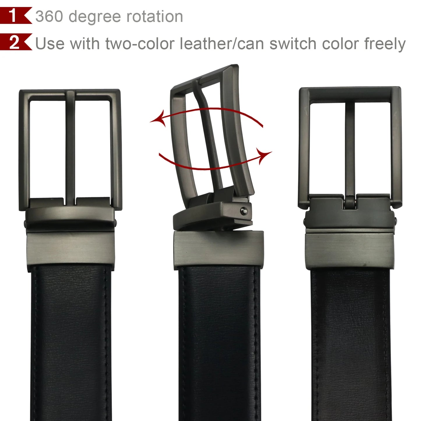 Men’s Reversible Leather Dress Belt