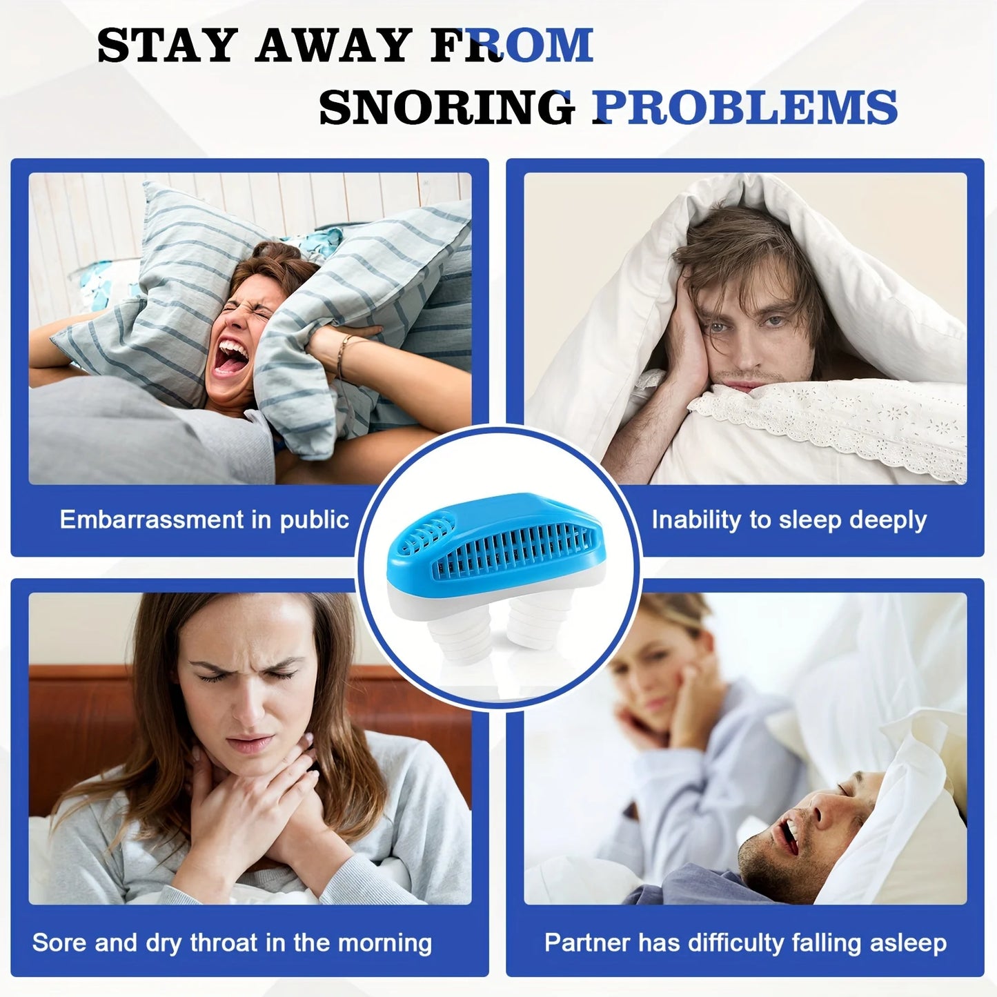 Nose Air Purifier Nasal Vents Plugs Clip Stop Snoring Sleep Aid