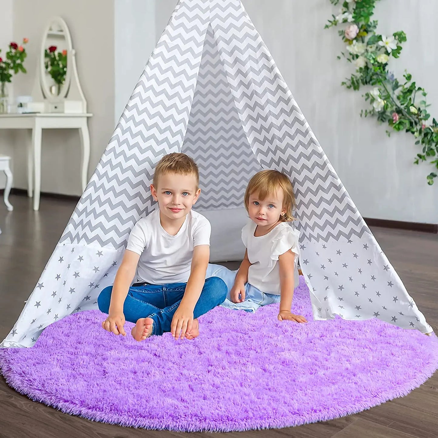Round Thick Carpet for Living Room