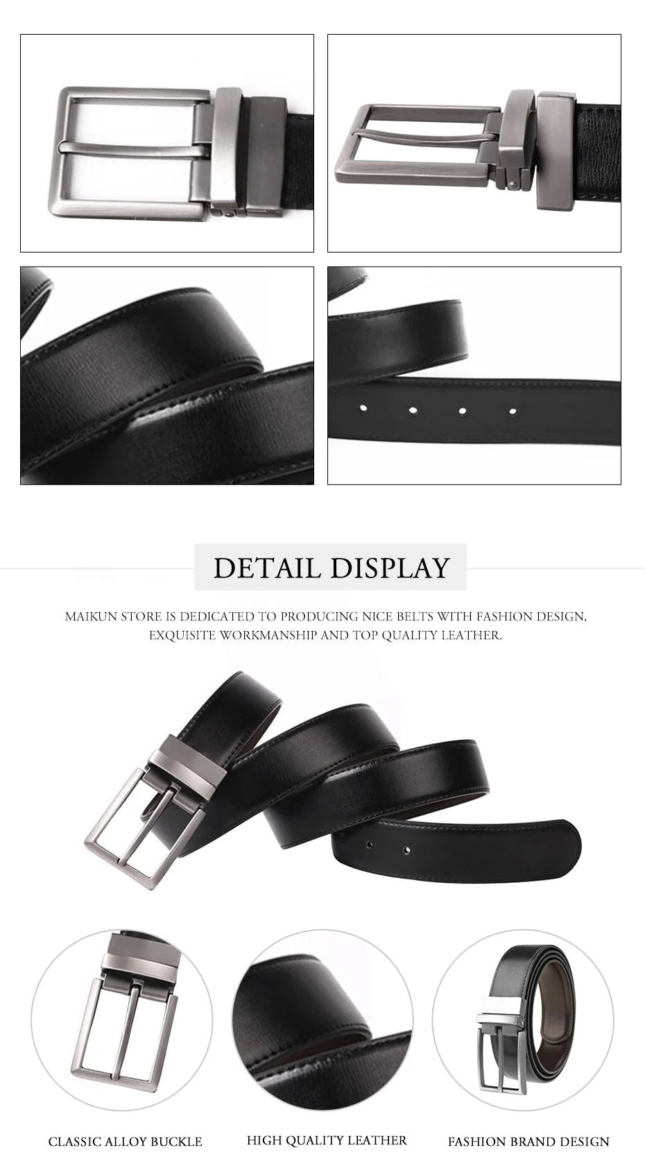 Men’s Reversible Leather Dress Belt