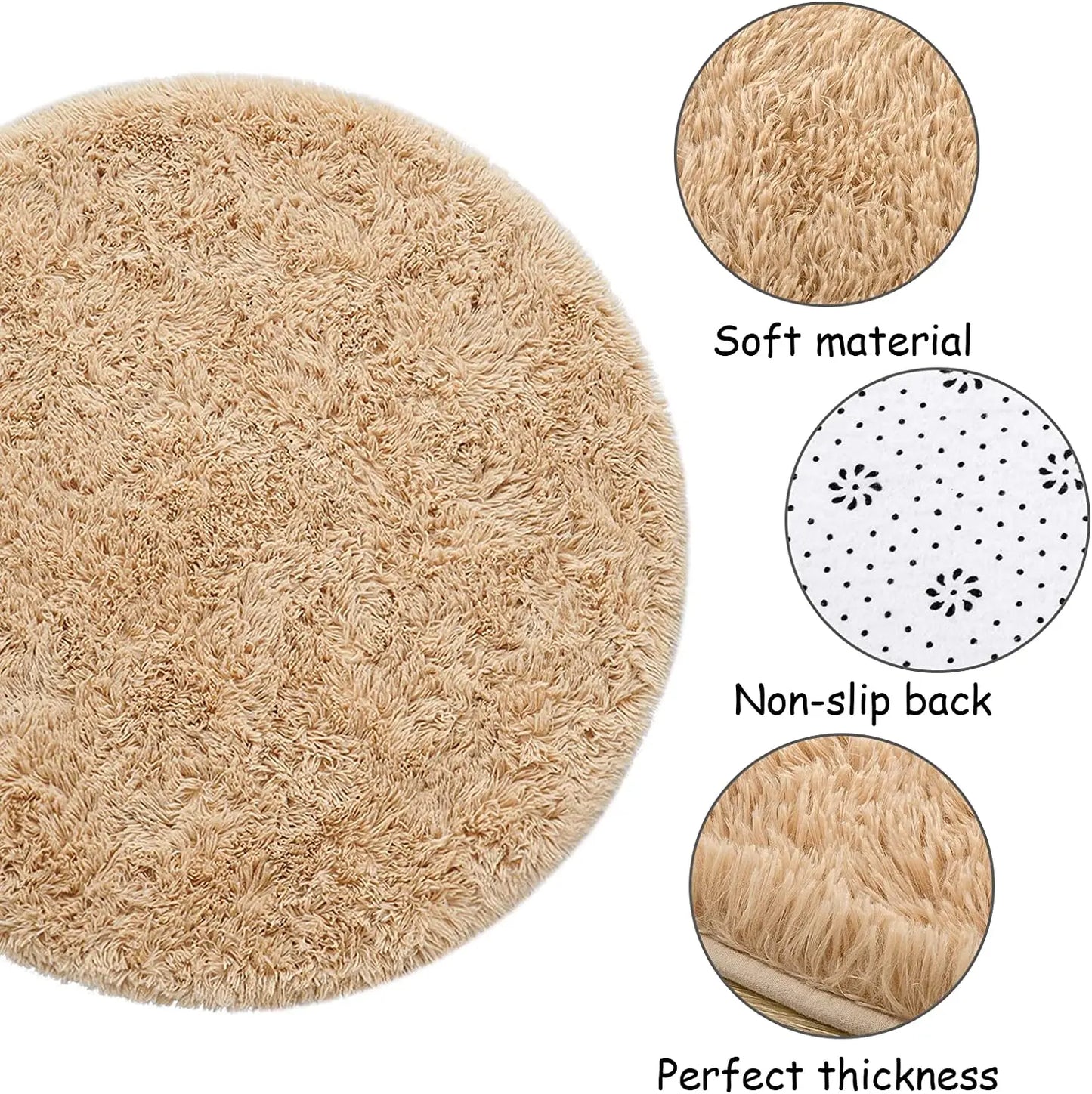 Round Thick Carpet for Living Room