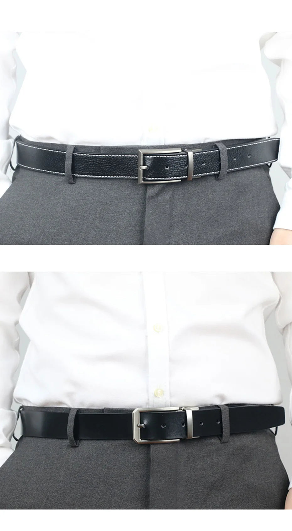 Men’s Reversible Leather Dress Belt