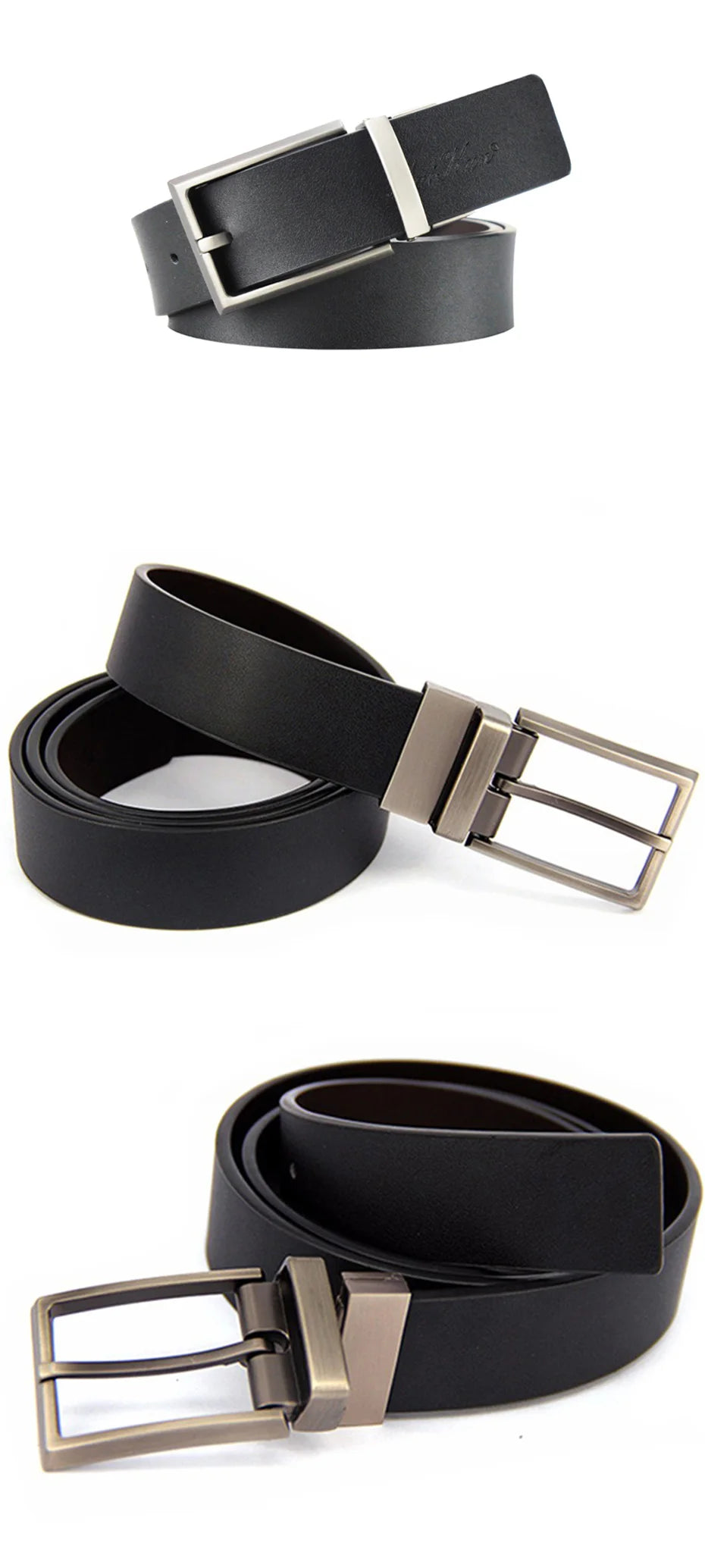 Men’s Reversible Leather Dress Belt