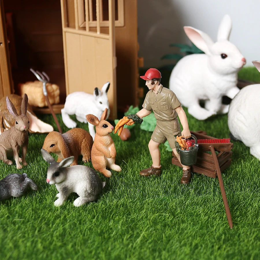 Hand painted Simulation Rabbits Animals