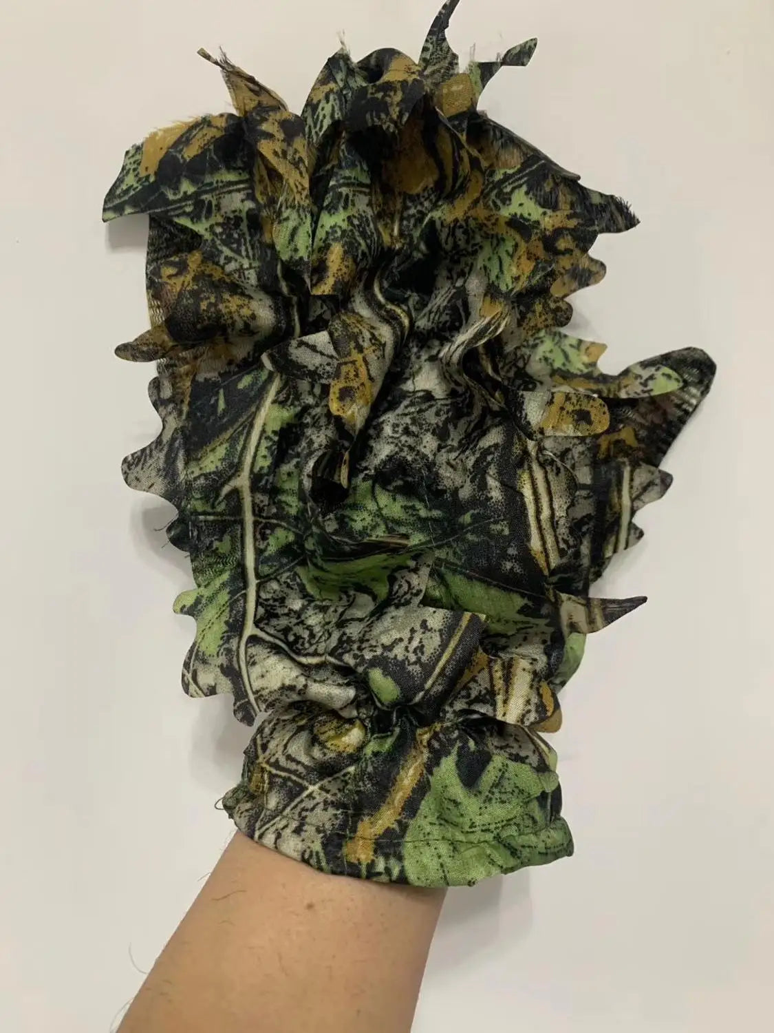 Camouflage Maple Leafy 3D Face Mask Ghillie Suit – Camo Hood with Gloves for Hunting, Fishing, & Outdoor Adventures