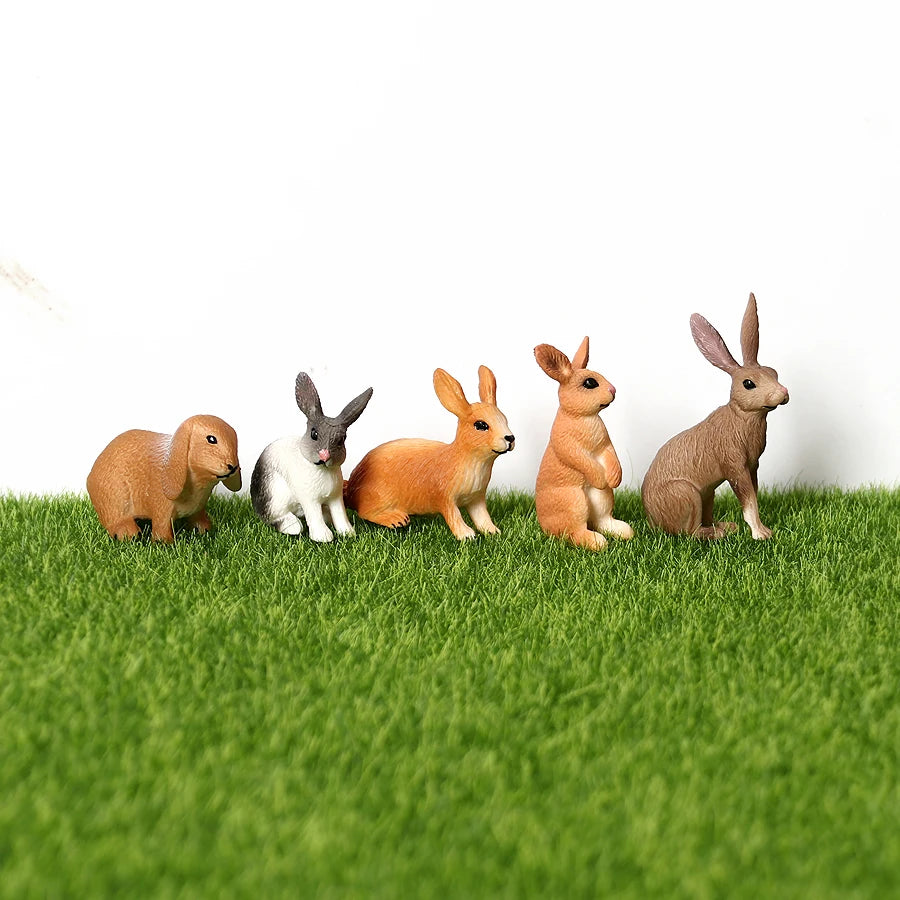 Hand painted Simulation Rabbits Animals