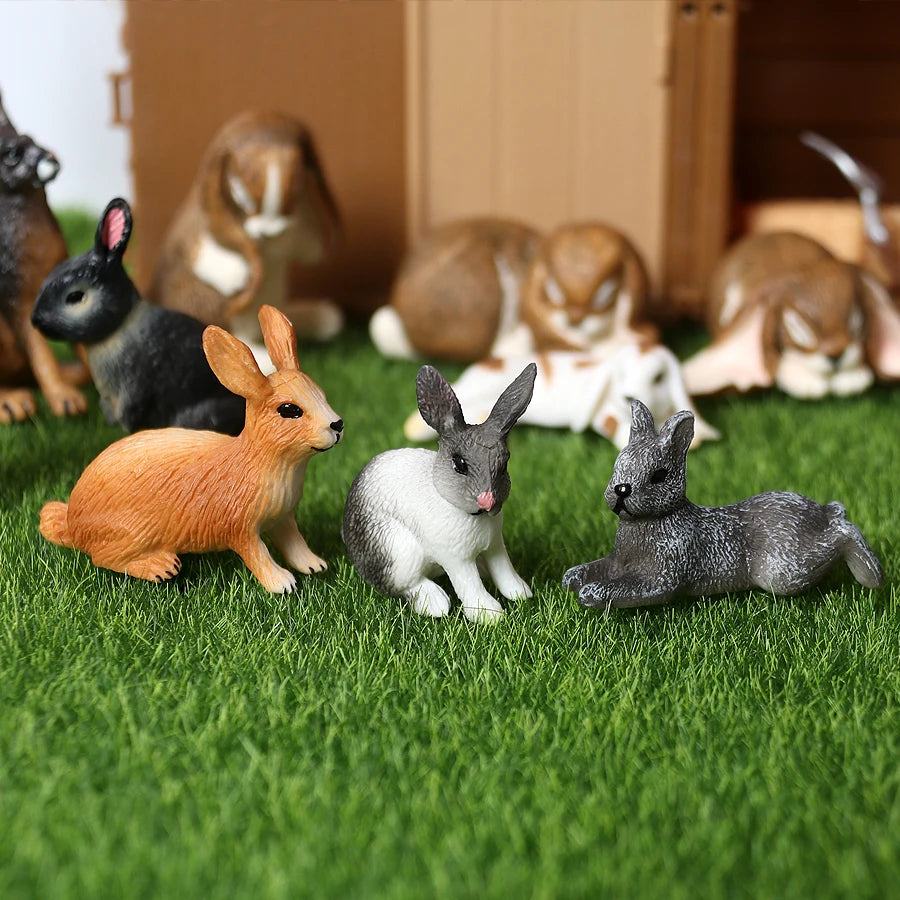 Hand painted Simulation Rabbits Animals