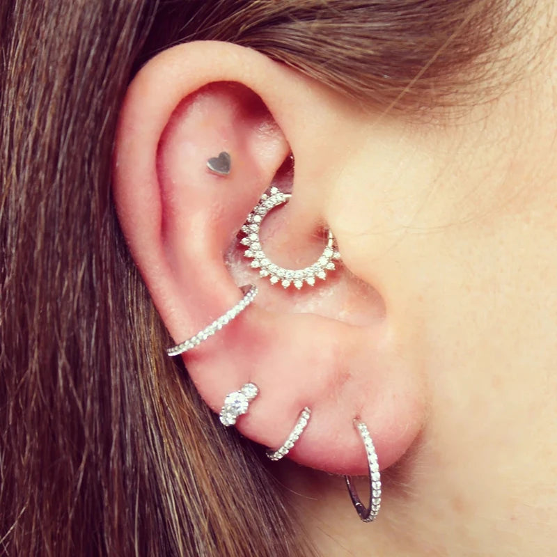 925 Sterling Silver Round Hoop Earring