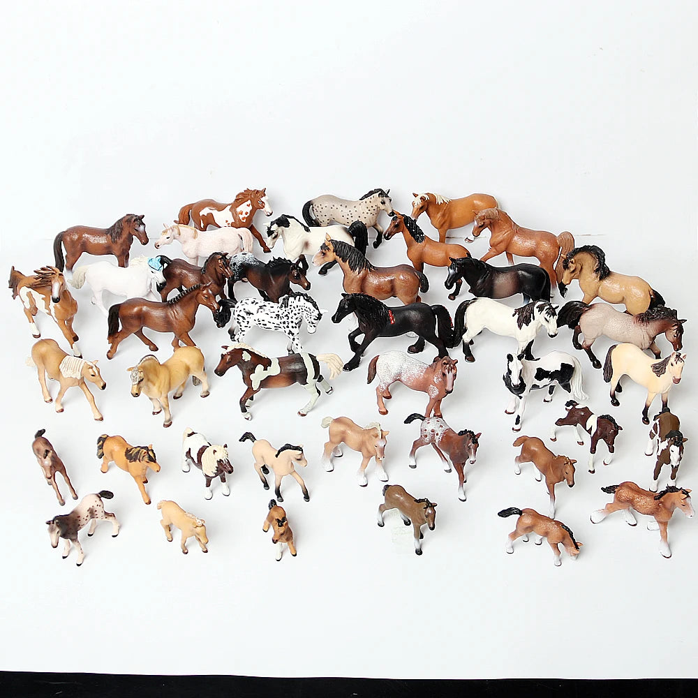 Realistic Horse Collectible Foal Figurines Set