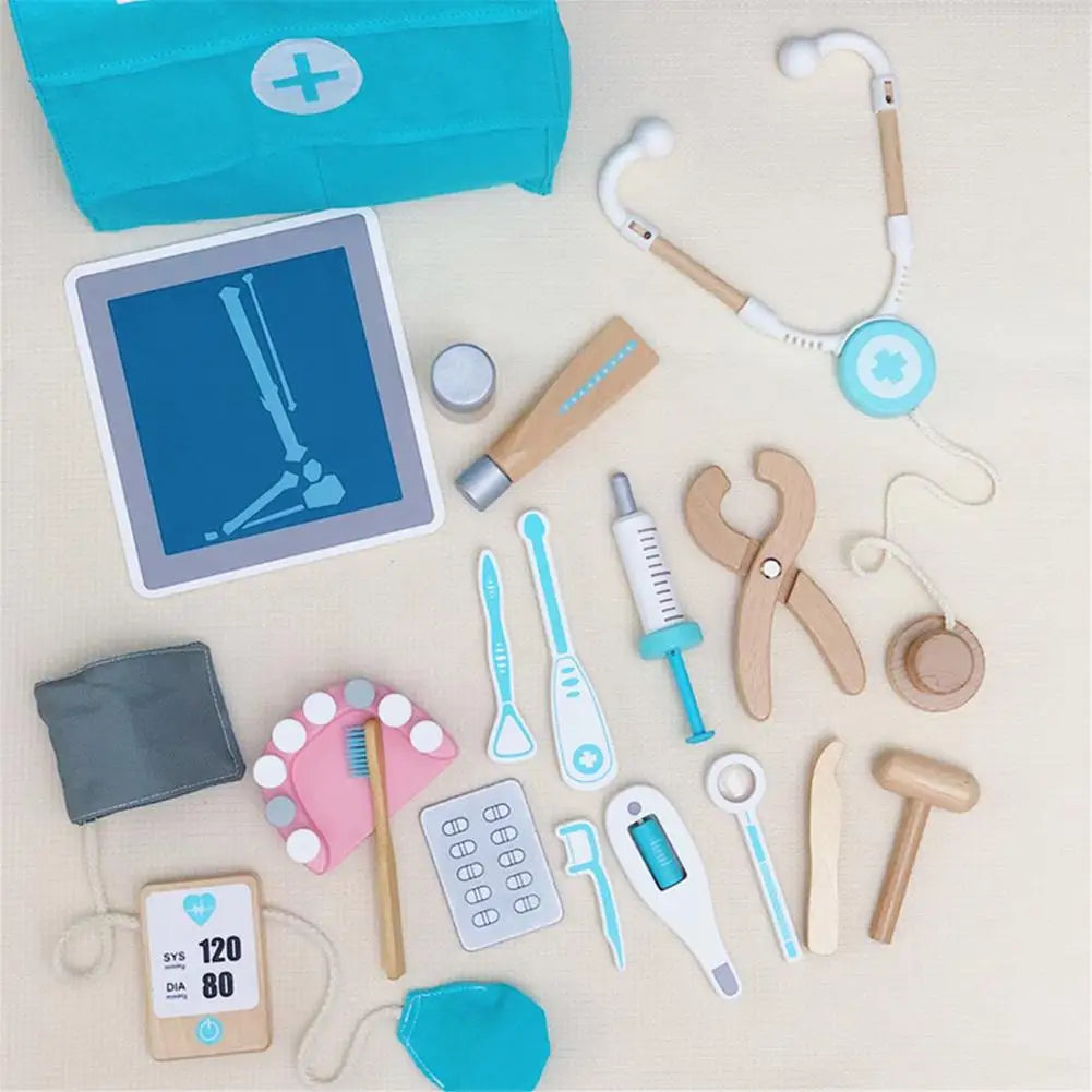 Children's Wooden Simulation Medicine Box