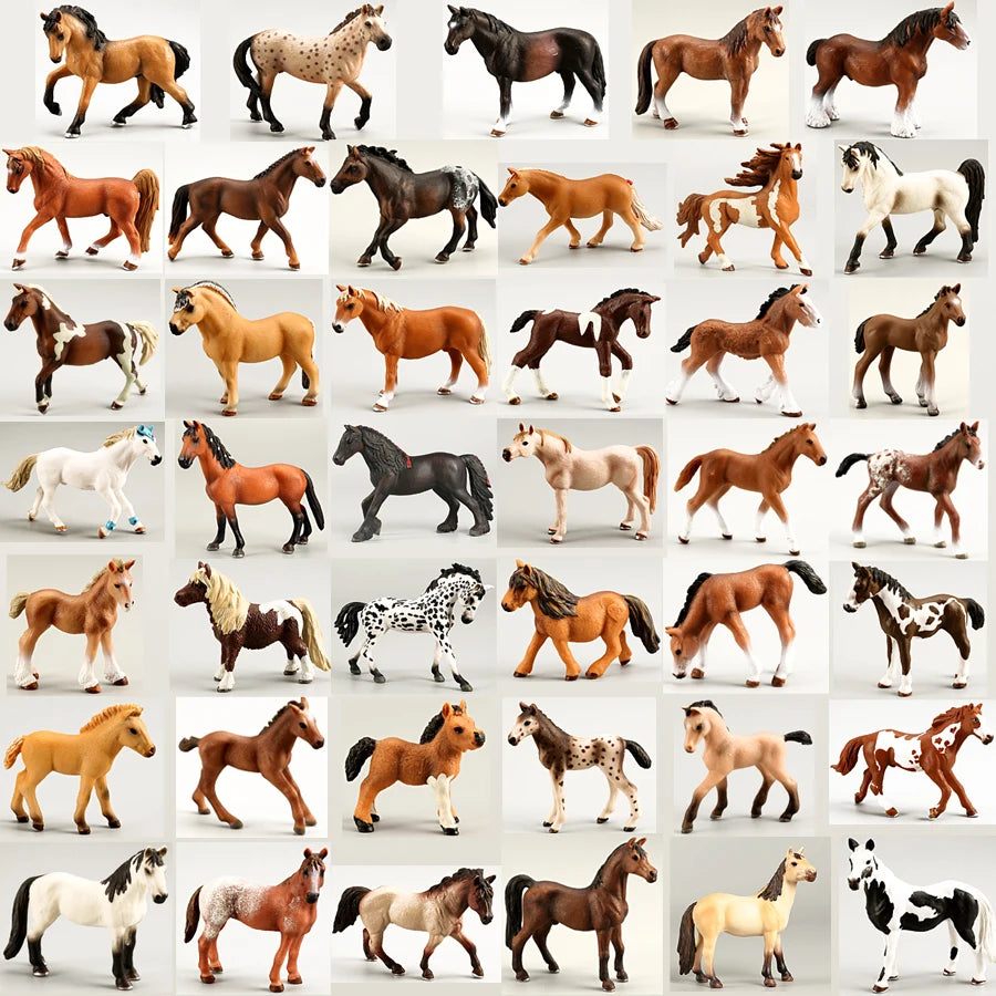 Realistic Horse Collectible Foal Figurines Set