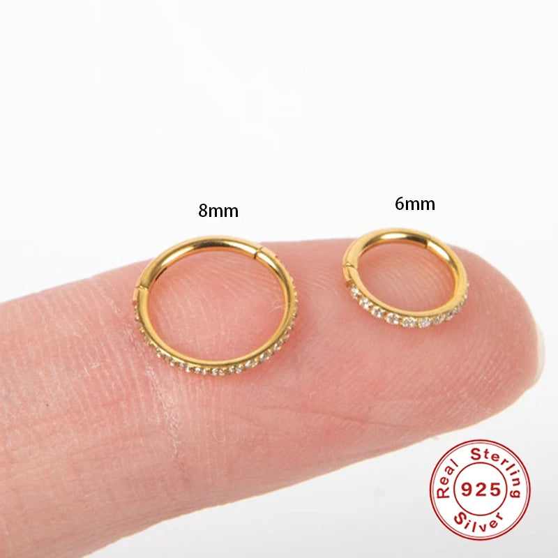 925 Sterling Silver Round Hoop Earring