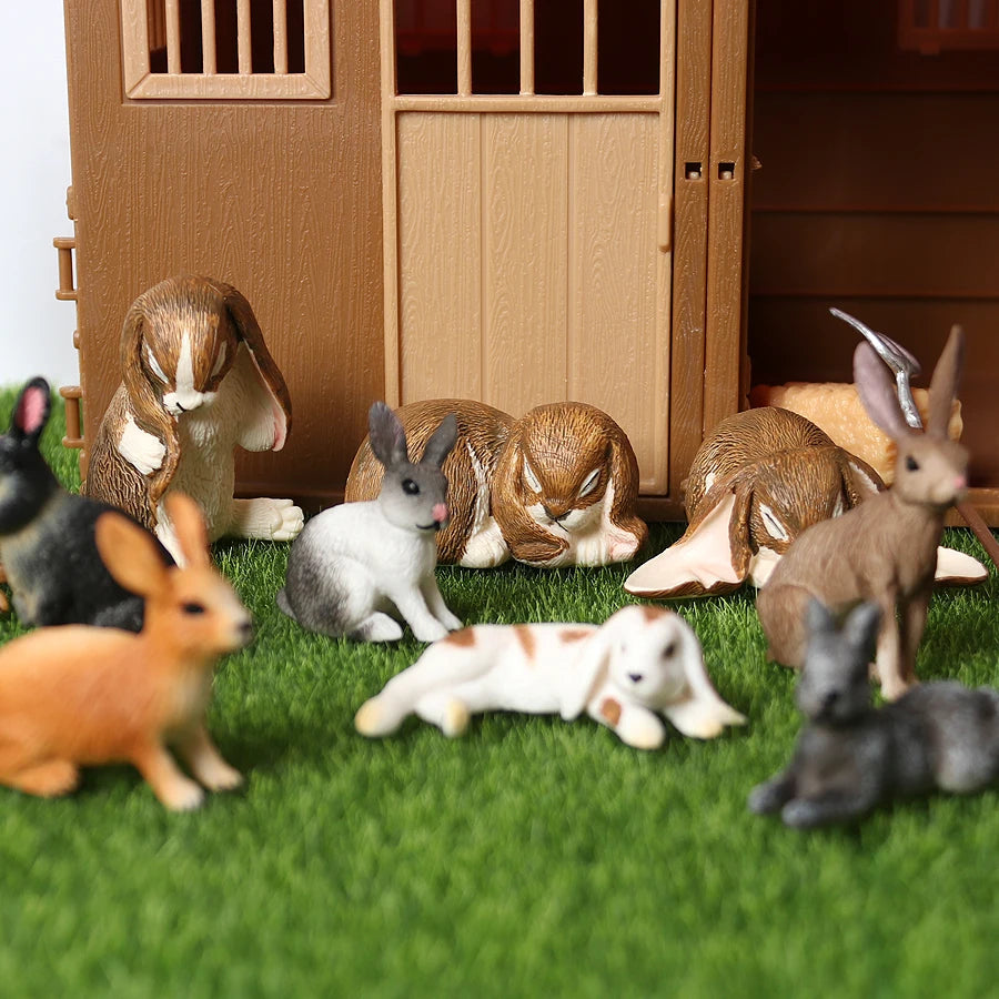 Hand painted Simulation Rabbits Animals