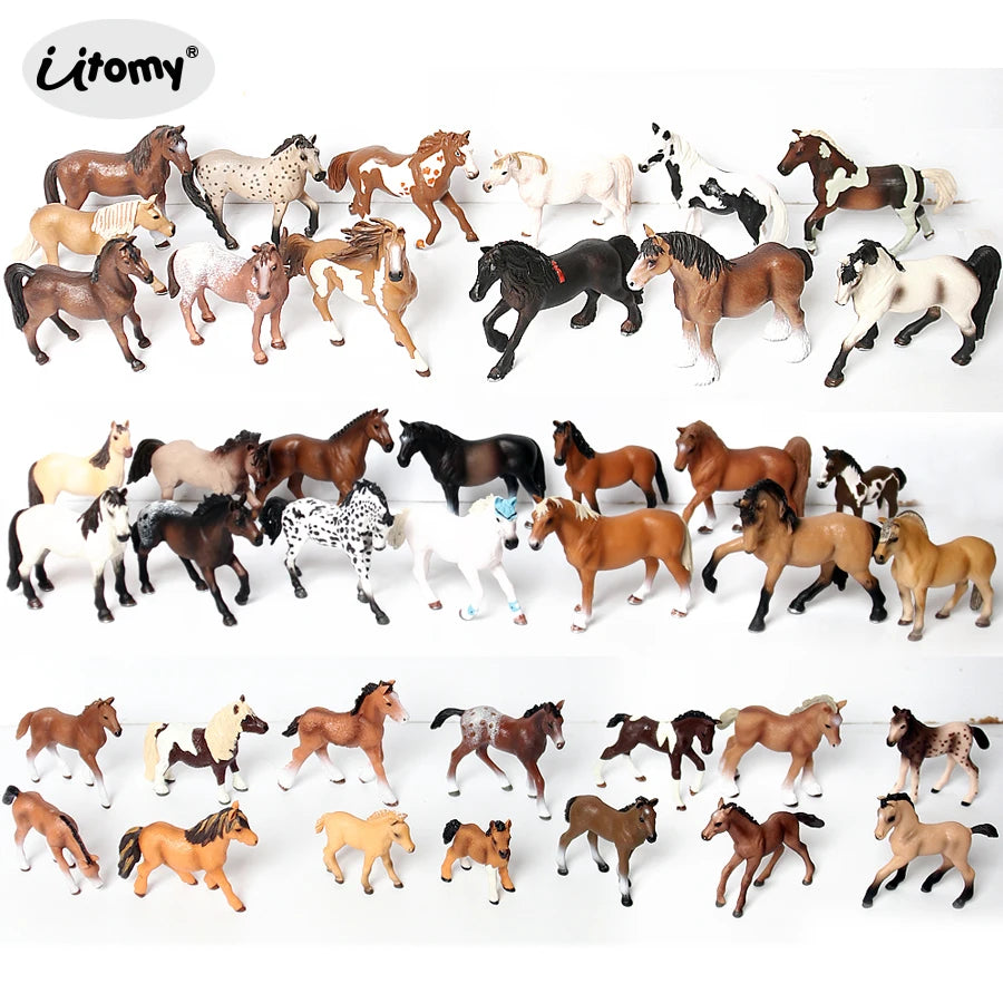 Realistic Horse Collectible Foal Figurines Set