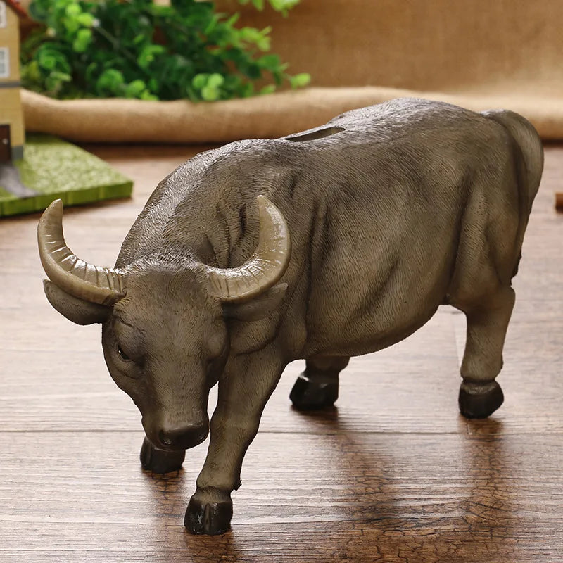 Creative Buffalo Statue Bull Piggy Bank