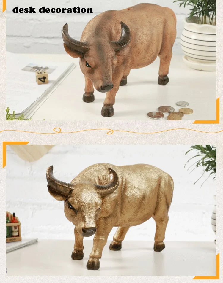 Creative Buffalo Statue Bull Piggy Bank