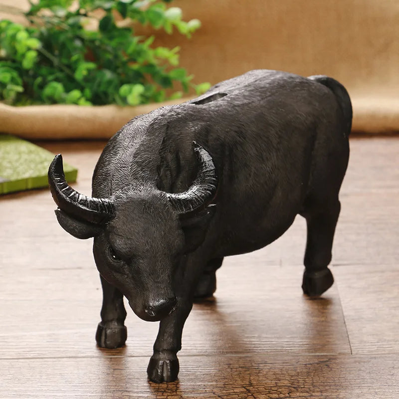 Creative Buffalo Statue Bull Piggy Bank