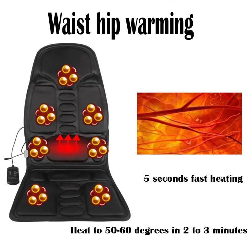 7 Motors Full-Body Massage Cushion with Heat