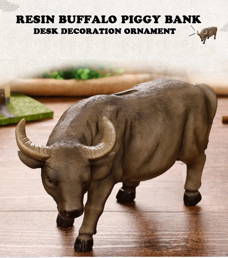 Creative Buffalo Statue Bull Piggy Bank