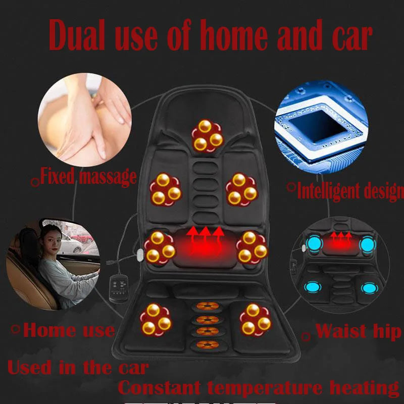 7 Motors Full-Body Massage Cushion with Heat