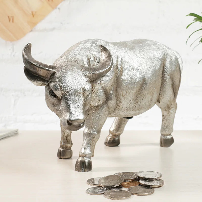 Creative Buffalo Statue Bull Piggy Bank