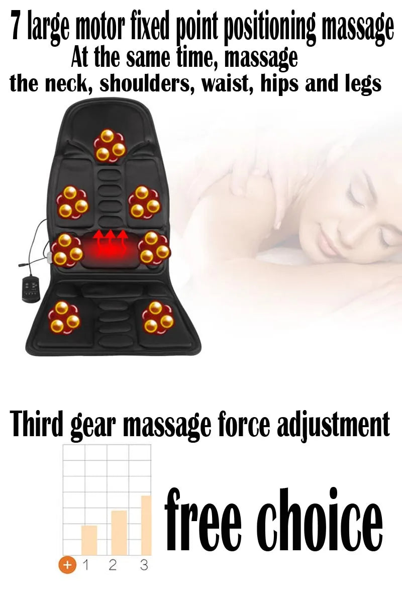 7 Motors Full-Body Massage Cushion with Heat