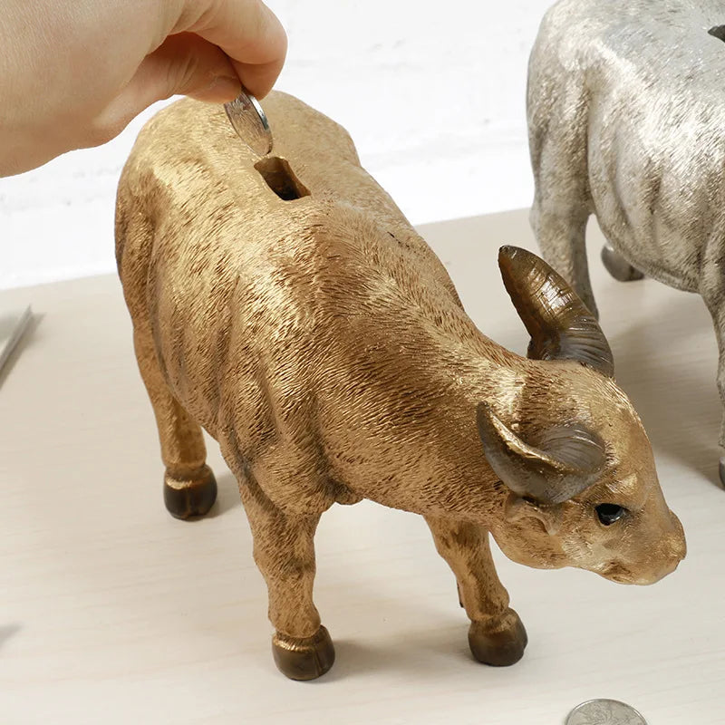 Creative Buffalo Statue Bull Piggy Bank