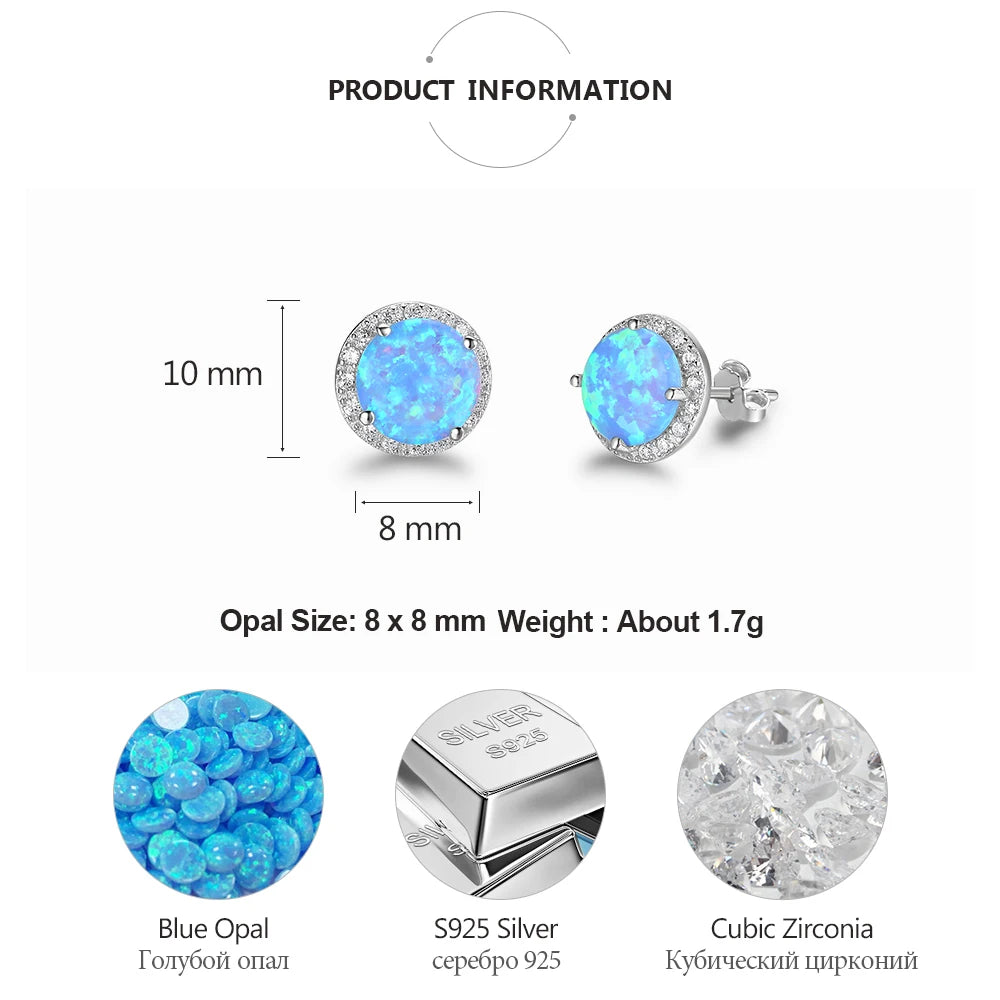 Classic 925 Sterling Silver Stud Earrings