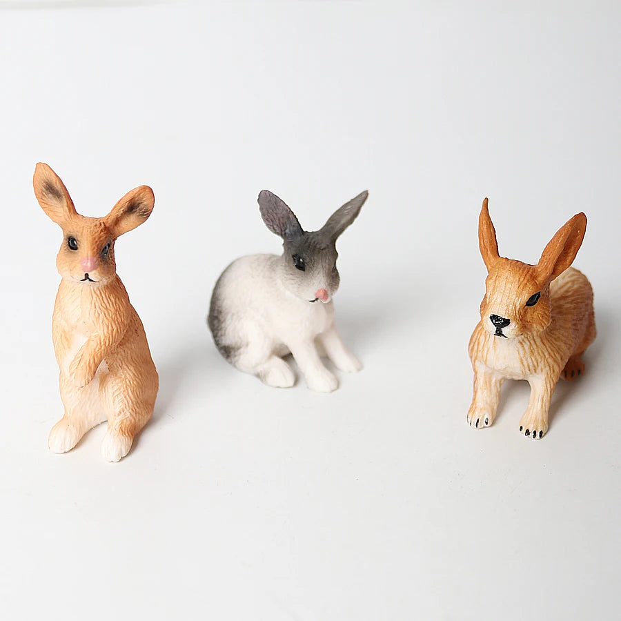 Hand painted Simulation Rabbits Animals