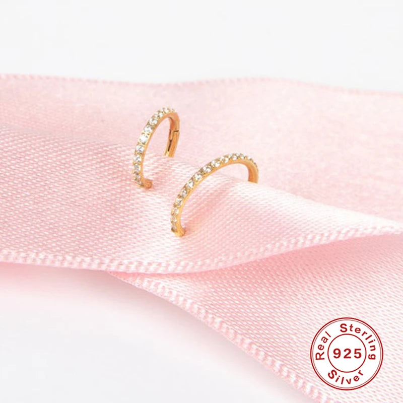 925 Sterling Silver Round Hoop Earring
