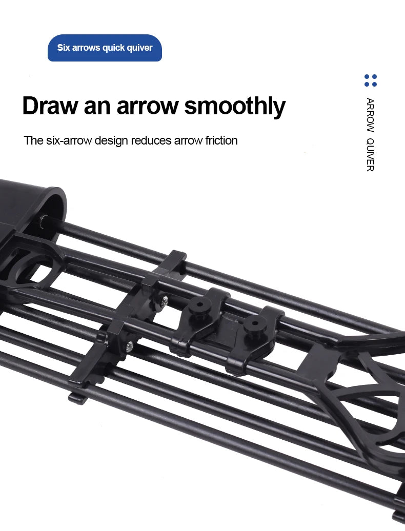 Archery Universal 6-Arrow Bow Quiver – Quick Detach Quiver for Compound Bow Hunting & Practice