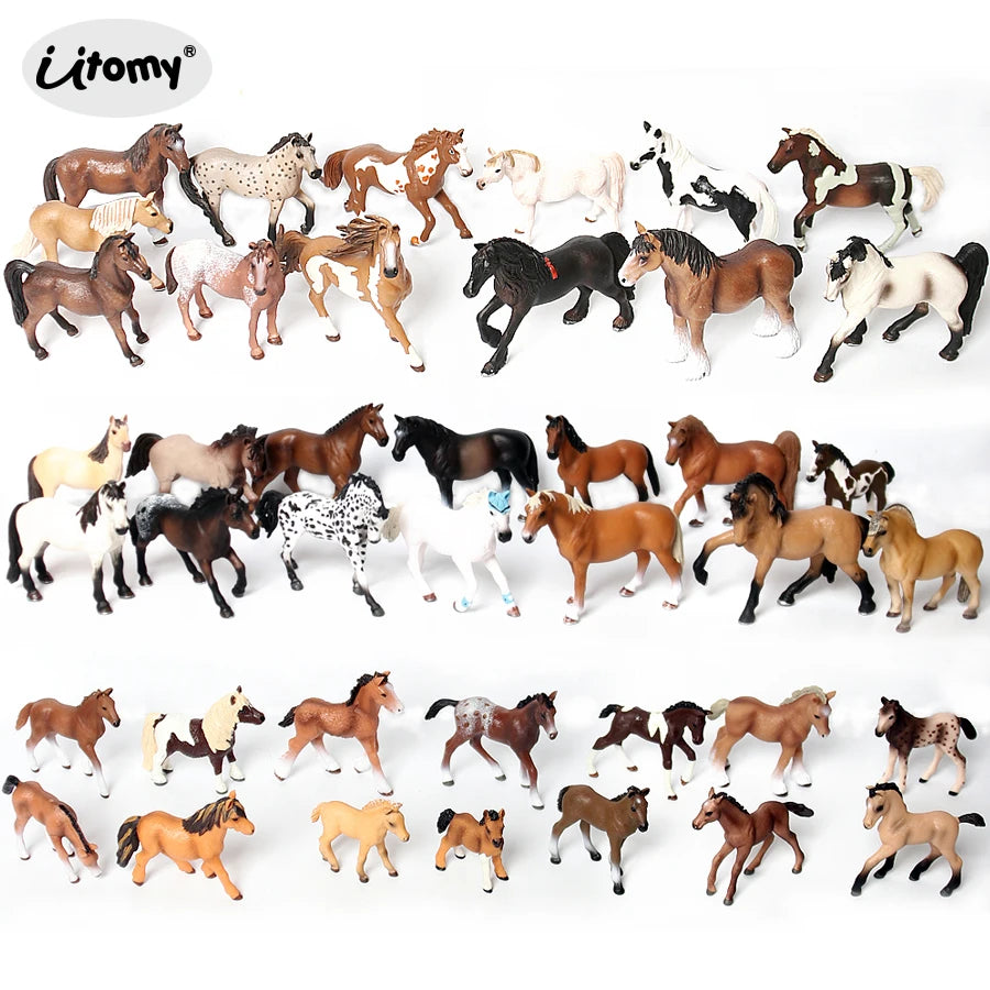 Realistic Horse Collectible Foal Figurines Set
