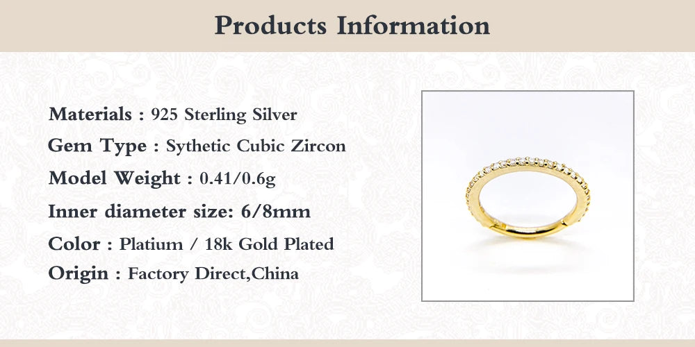925 Sterling Silver Round Hoop Earring