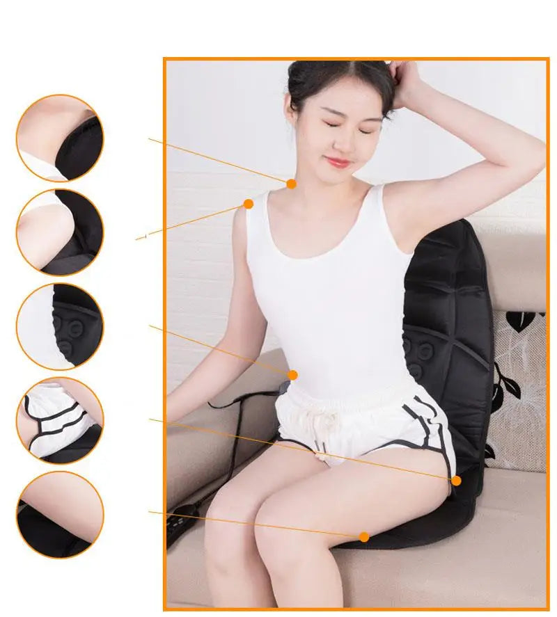 7 Motors Full-Body Massage Cushion with Heat