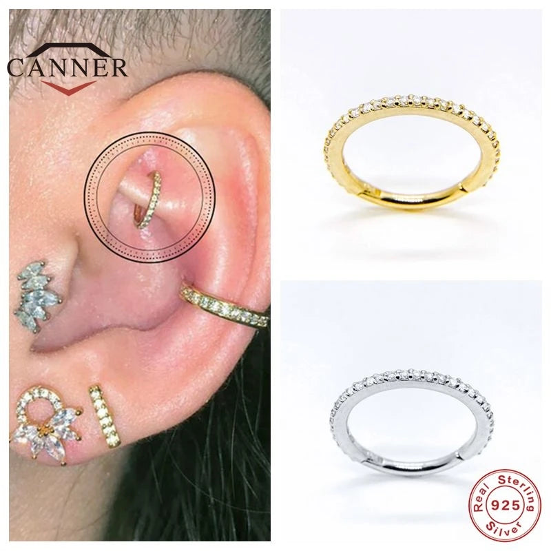 925 Sterling Silver Round Hoop Earring