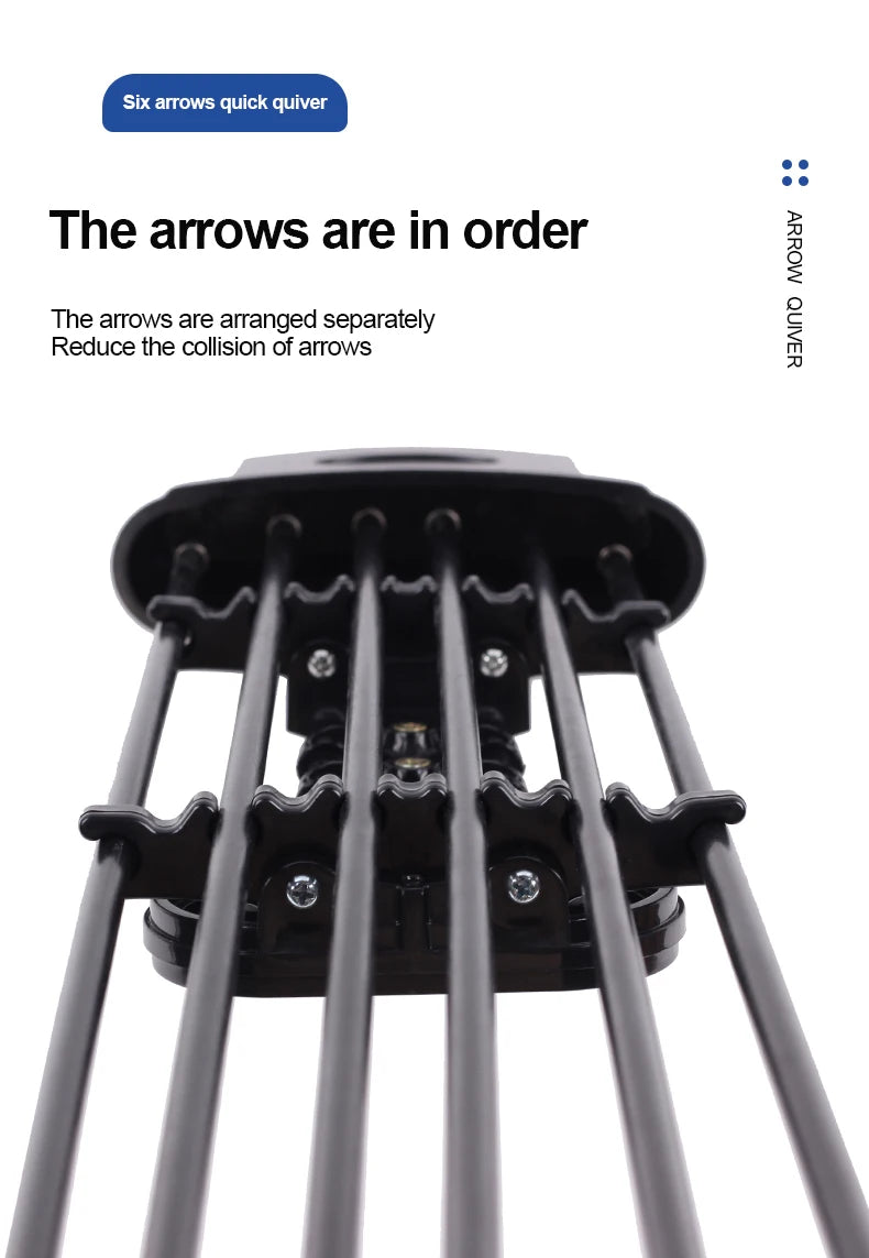 Archery Universal 6-Arrow Bow Quiver – Quick Detach Quiver for Compound Bow Hunting & Practice