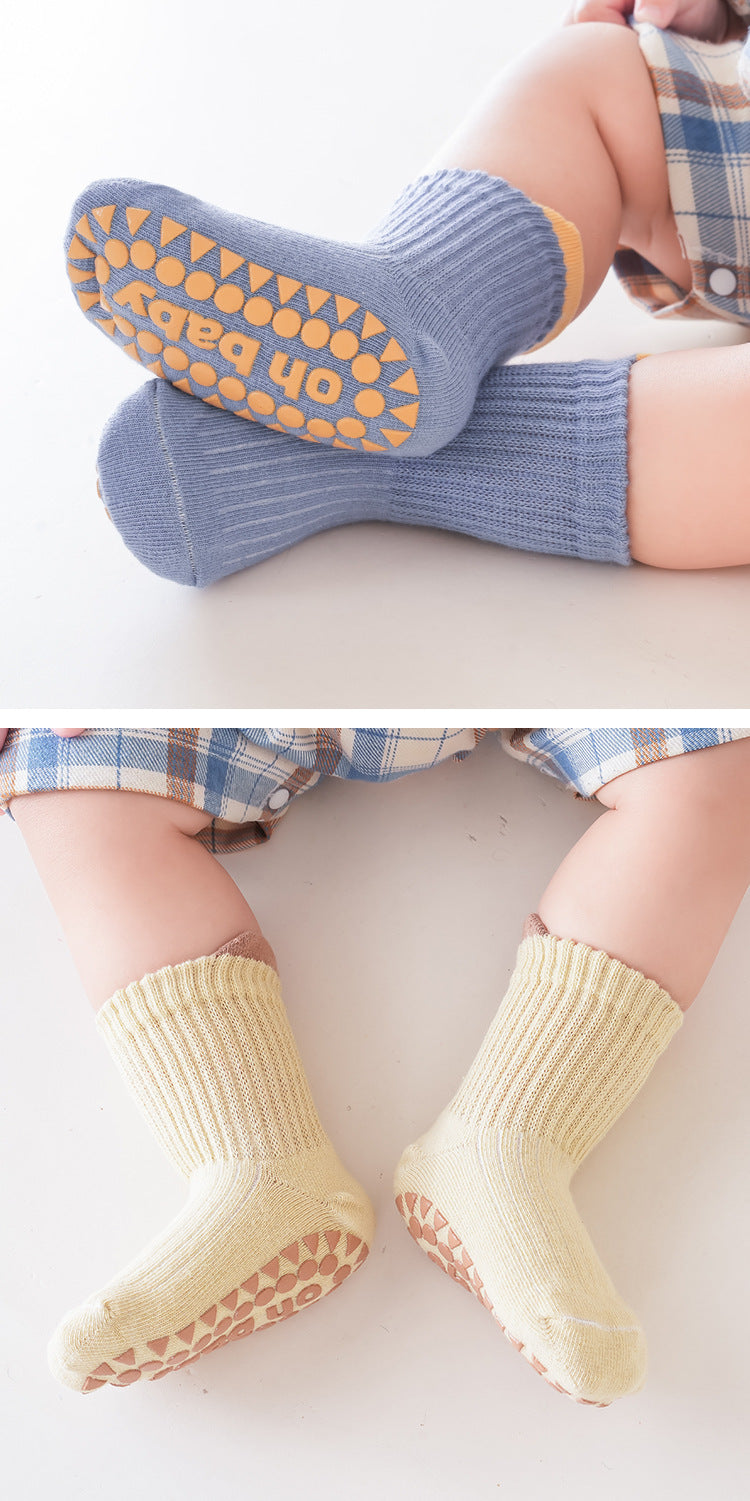 3 Pairs Baby Anti-Slip Socks for Boys & Girls (0-6 Years)