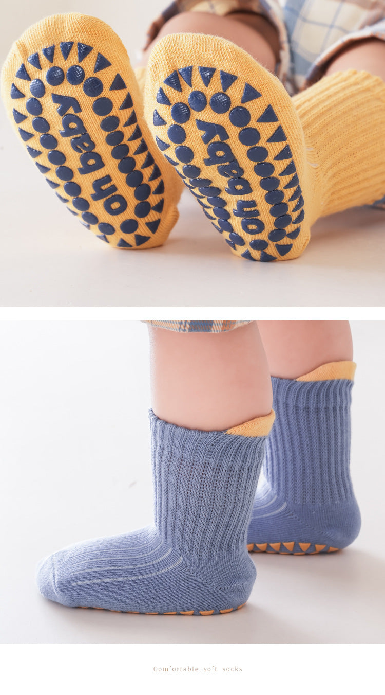 3 Pairs Baby Anti-Slip Socks for Boys & Girls (0-6 Years)