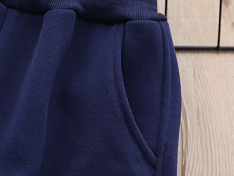Children's Clothing Warm Autumn and Winter One Boy Fleece-Lined Pants