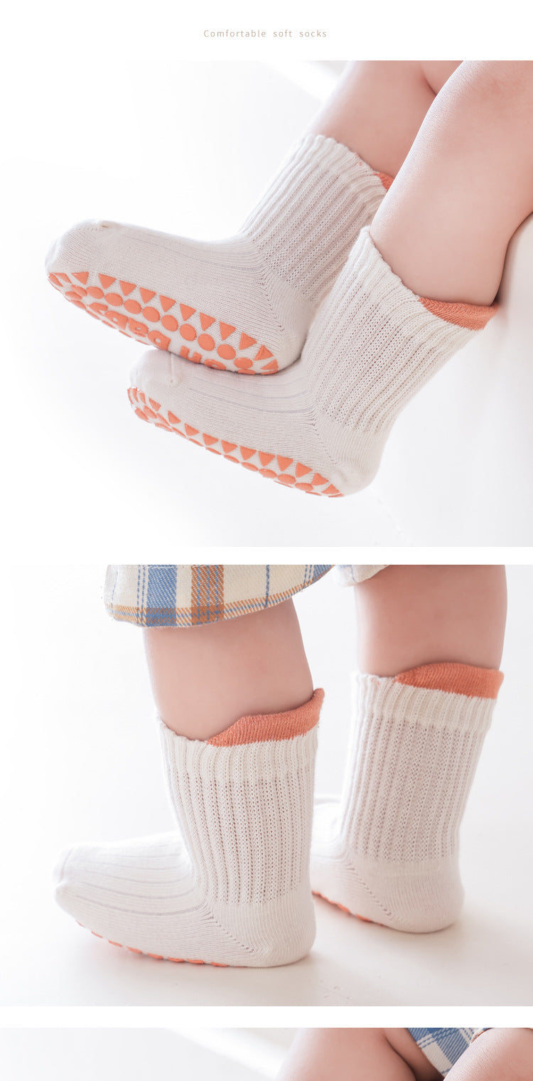 3 Pairs Baby Anti-Slip Socks for Boys & Girls (0-6 Years)