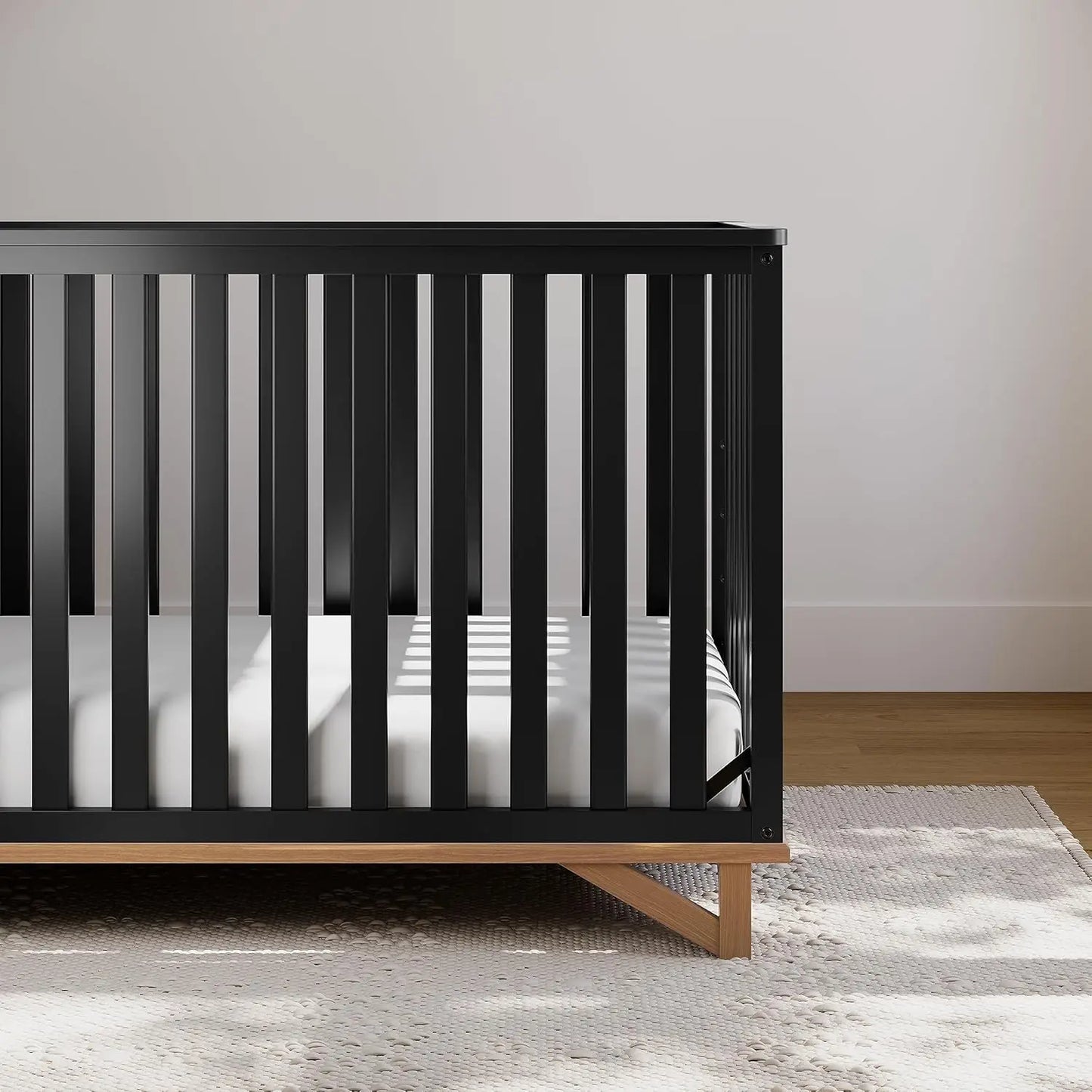 5-in-1 Convertible Crib (Black with Vintage Driftwood)