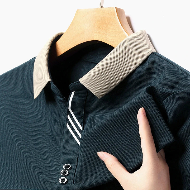 Men’s Solid Color Casual Short Sleeve Polo Shirt