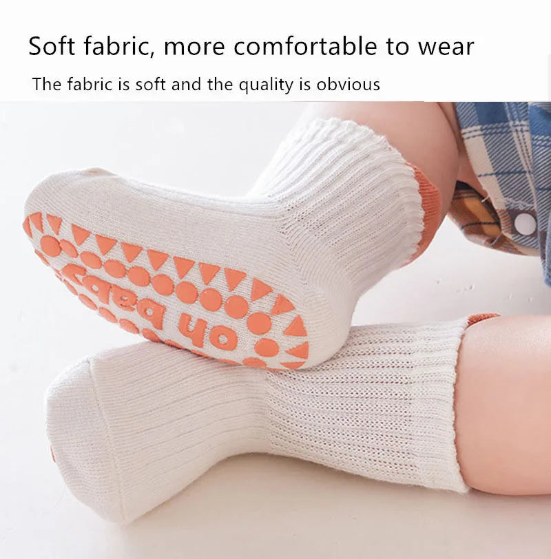 3 Pairs Baby Anti-Slip Socks for Boys & Girls (0-6 Years)