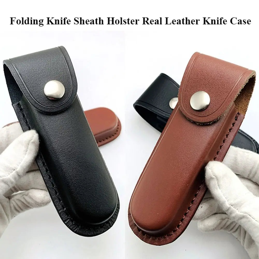 Brown Leather Sheath for Fold Knife, Flashlight, or Tools