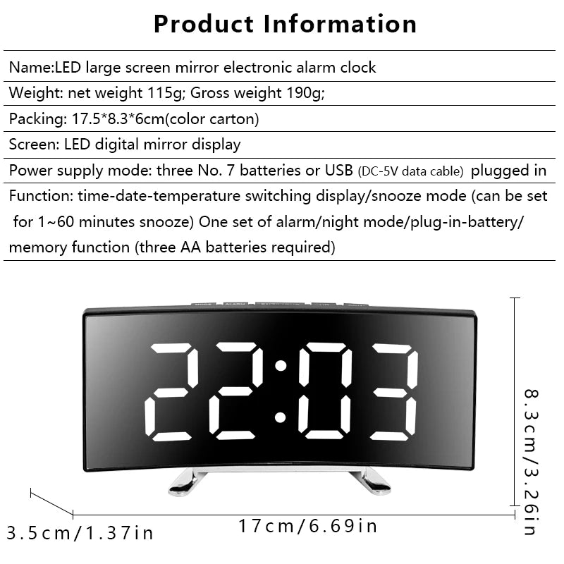 Creative Curved Electronic Clock
