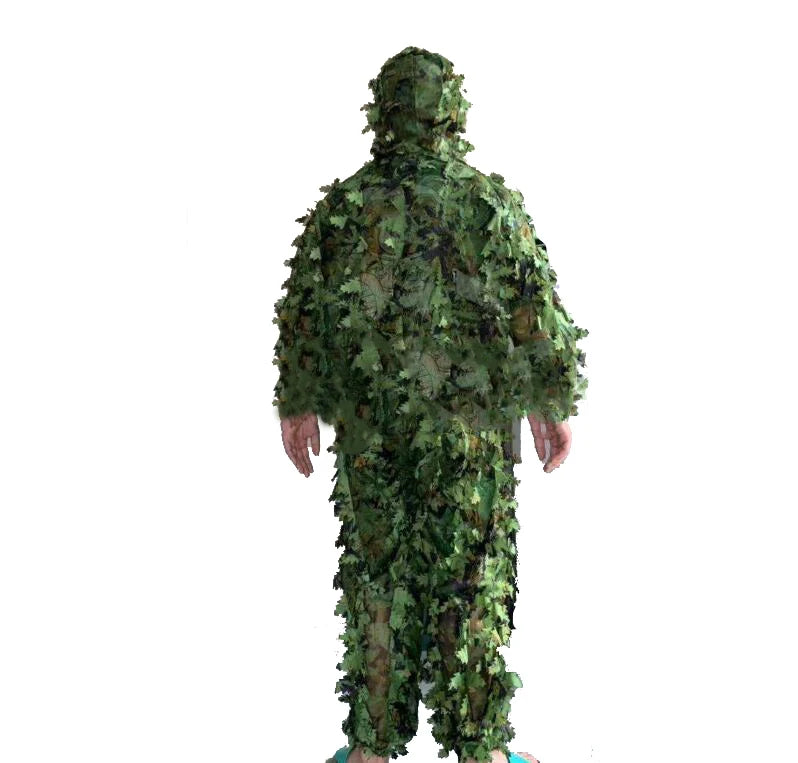 New Sticky Flower Bionic Leaves Camouflage Suit – Universal Woodland Camo Ghillie Set for Hunting & Outdoor Activities