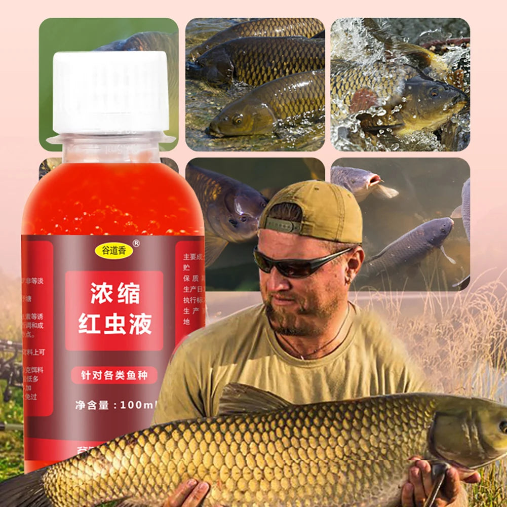 60/100ML Liquid Fish Bait Concentrated Additive – Red Worm Scent Attractant