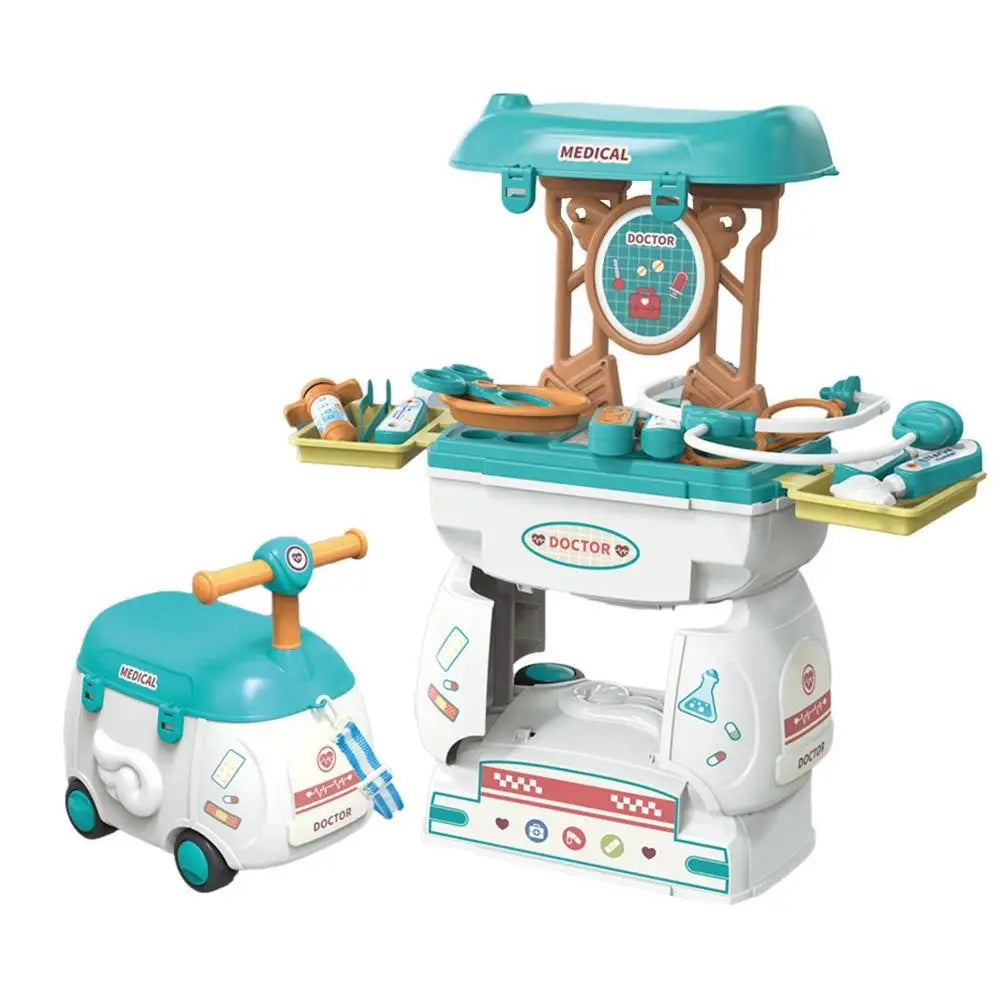 2-in-1 Cartoon Storage Car Pretend Toy Set