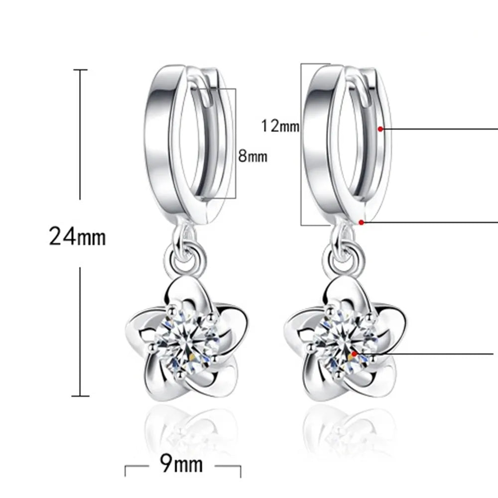 925 Sterling Silver Earrings Jewelry with High Quality Retro Simple Pattern