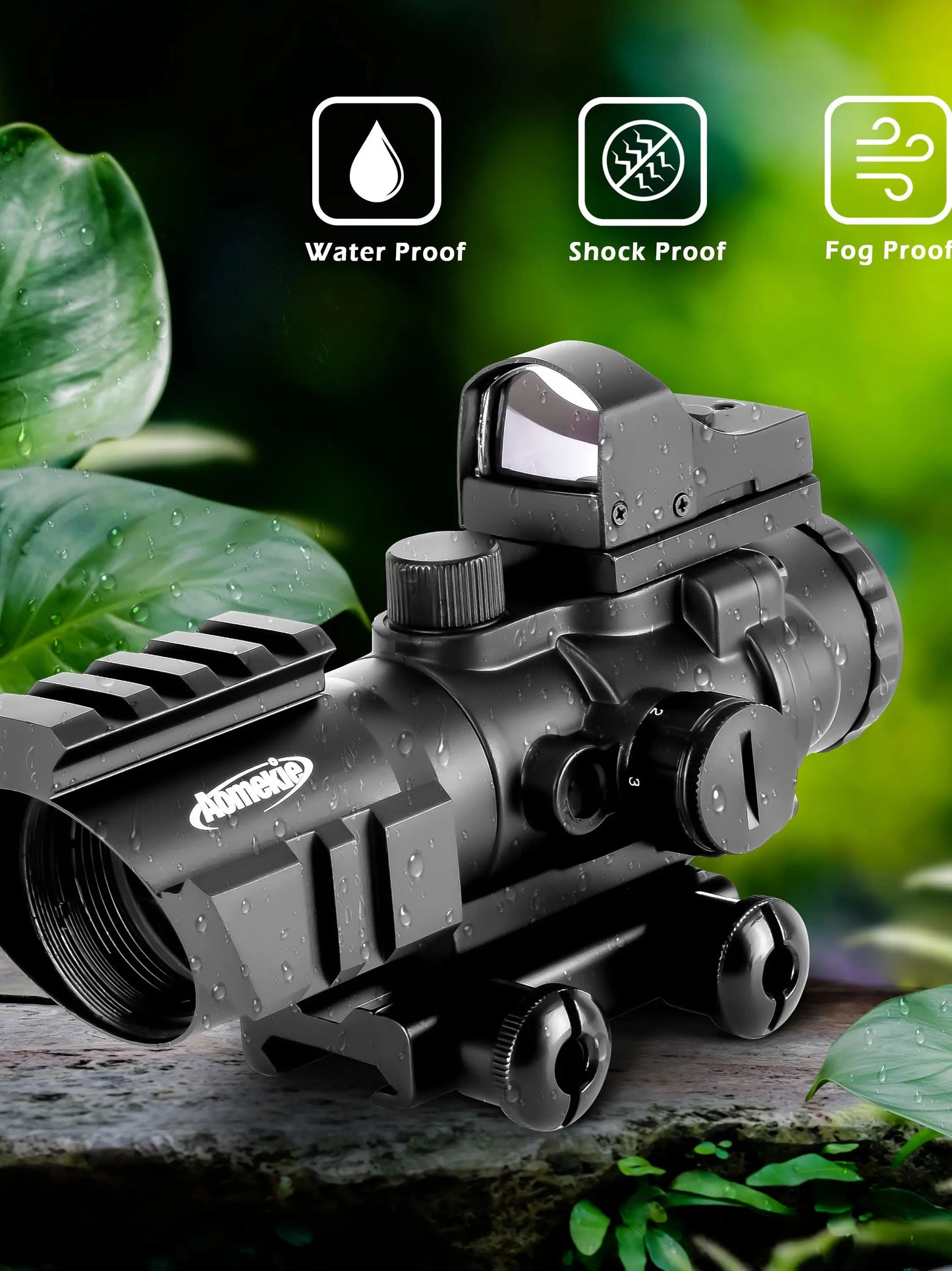 4X32 Tactical Red & Green Illuminated Scope with Mini Red/Green Dot Sight – Versatile Optic for Hunting & Shooting